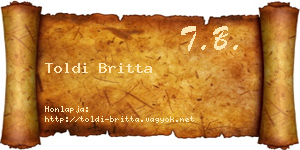 Toldi Britta névjegykártya
